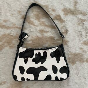 Stylish Black and White Cow Print Bag